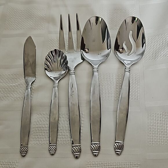 Onieda 5 Pieces Stainless Steel Serving Set 18/10 Silver - Picture 11 of 16